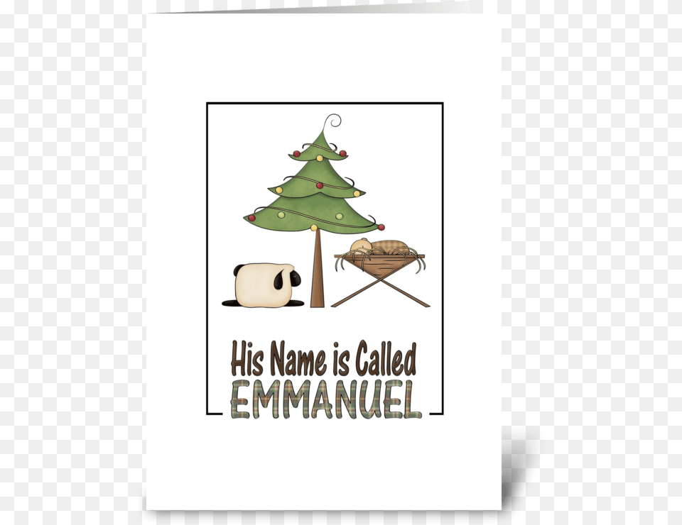 Christmas Emmanuel Baby Jesus In Manger Greeting Card Christmas Tree, Plant Png