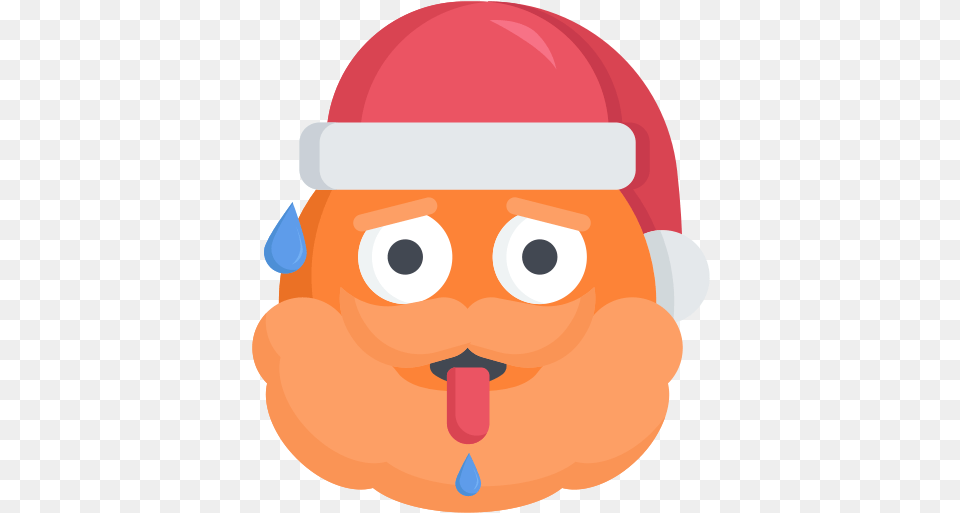Christmas Emoji Hot Overheating Santa Icon Clip Art Free Transparent Png