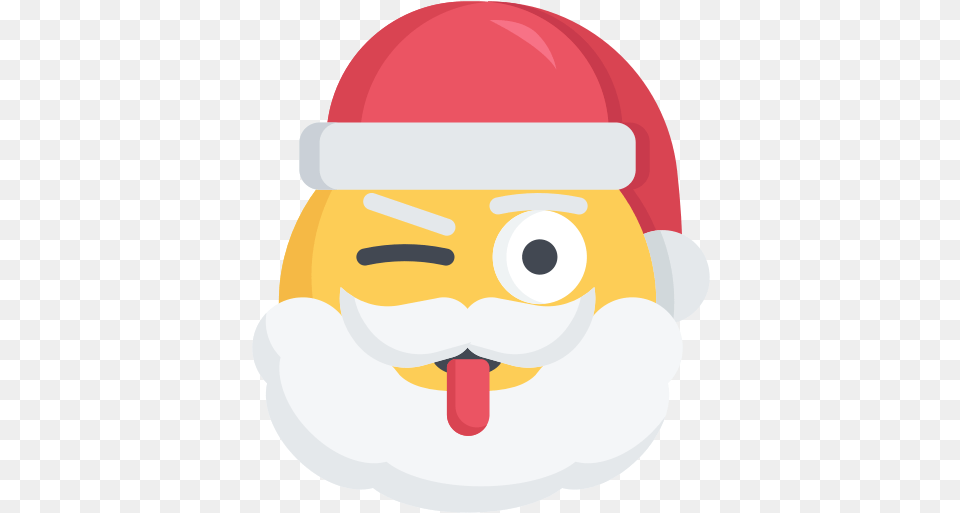 Christmas Emoji Santa Tongue Wink Icon Father Christmas Emoji, Nature, Outdoors, Snow Png Image