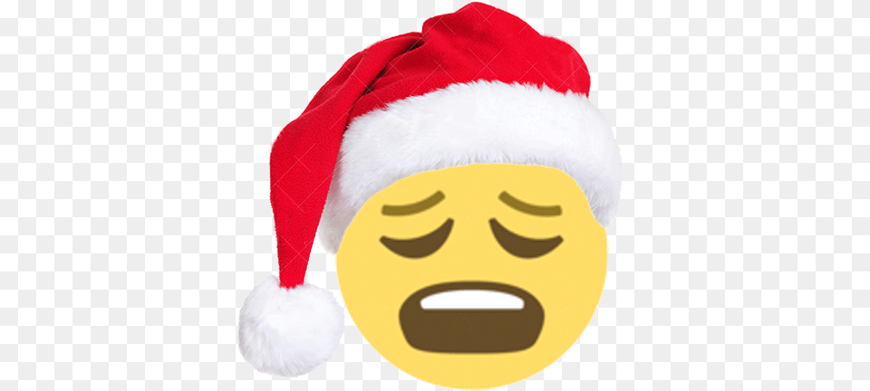 Christmas Emoji Sticker Emoji, Clothing, Hat, Cap, Head Free Png