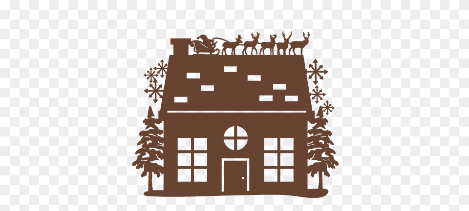 Christmas Eve House Svg Scrapbook Cut Illustration, Architecture, Building, Housing, Outdoors Free Transparent Png