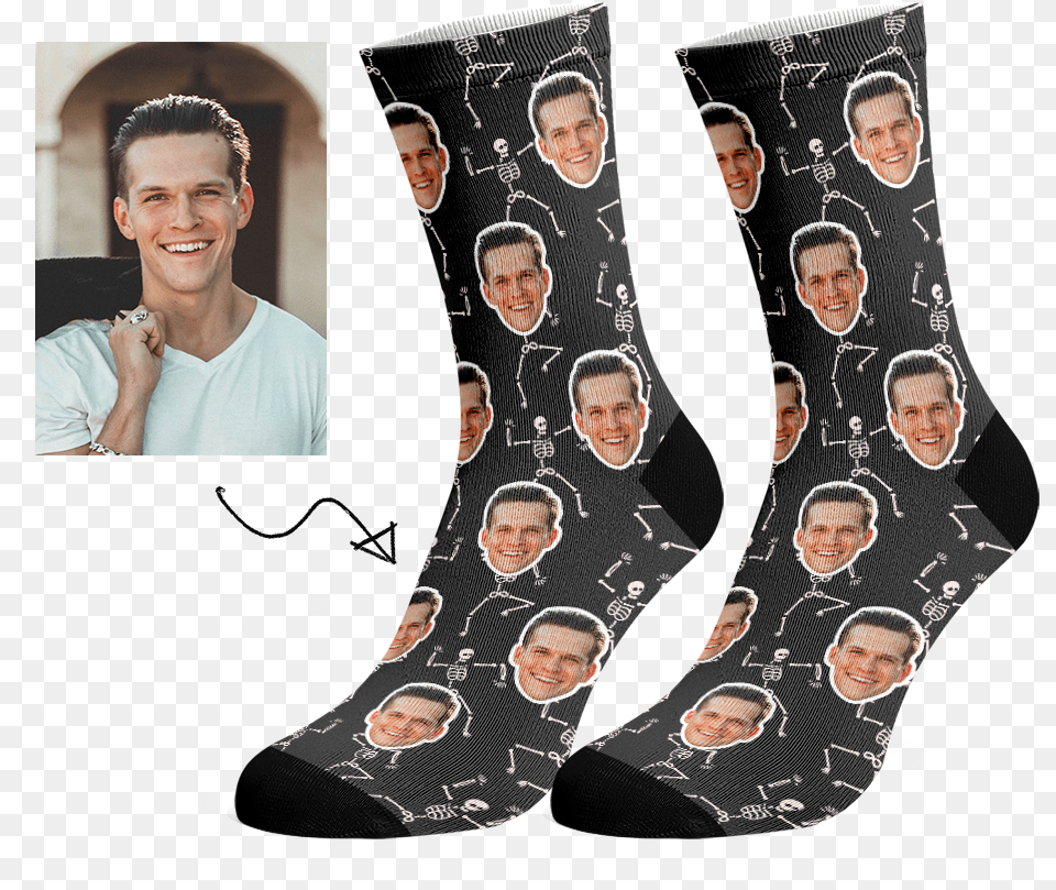 Christmas Face Socks, Adult, Male, Man, Person Free Png Download