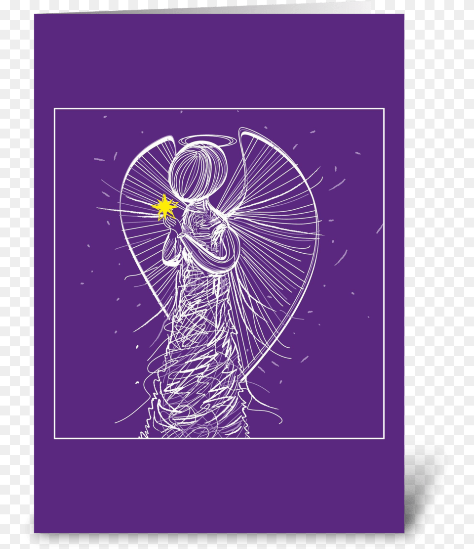 Christmas Faceless Angel Star Greeting Card Face Less Angel, Purple, Art, Graphics, Machine Png