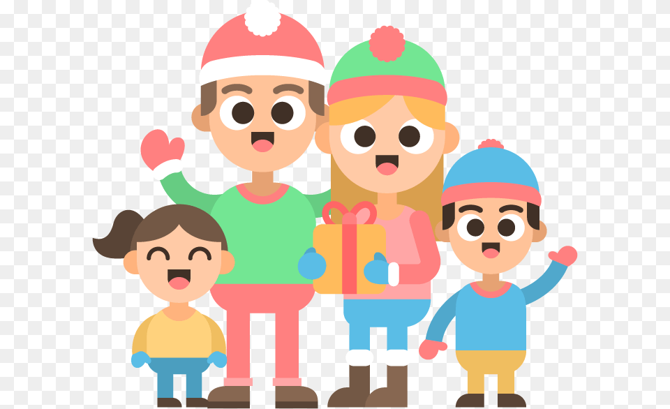 Christmas Family Clip Art, People, Person, Baby, Clothing Free Png Download