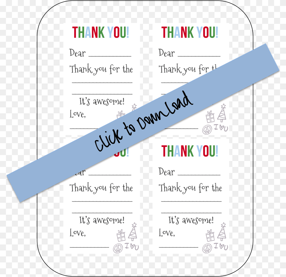 Christmas Fill In Thank You Printable, Page, Text, Blade, Razor Png