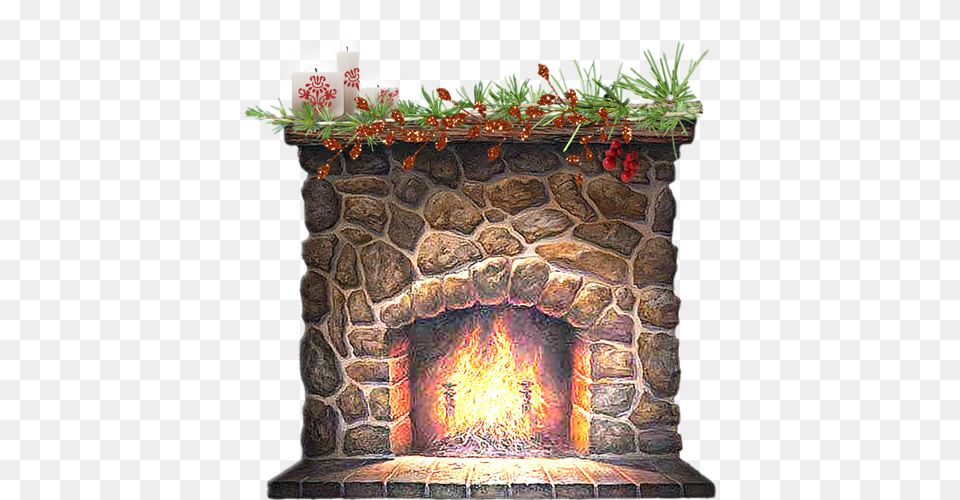 Christmas Fireplace Clipart, Hearth, Indoors, Bonfire, Fire Free Transparent Png