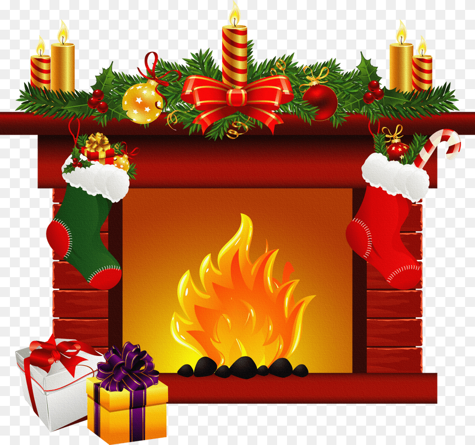Christmas Fireplace Stock Vector Christmas Fireplace Clipart, Indoors, Clothing, Hosiery, Sock Png Image