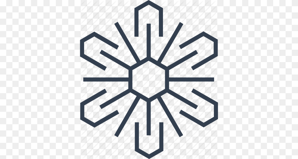 Christmas Flake Geometric Hexagon Holiday Line Snow, Nature, Outdoors, Snowflake Png Image