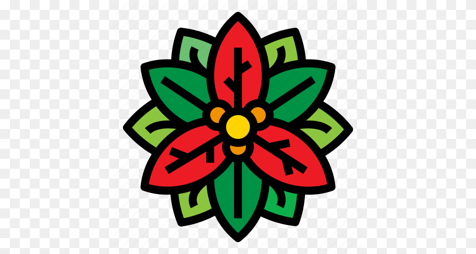 Christmas Flora Flower Poinsettia Icon, Art, Floral Design, Graphics, Pattern Free Transparent Png