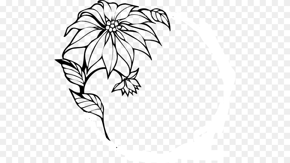 Christmas Flower Clip Art Black And White Sunflower Border Clipart, Floral Design, Graphics, Pattern, Drawing Png Image
