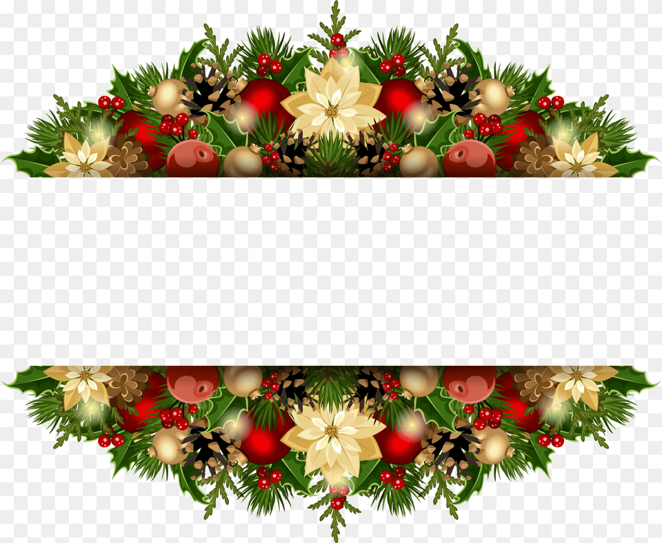 Christmas Flowers Border Christmas Background Design, Art, Floral Design, Graphics, Pattern Free Png Download