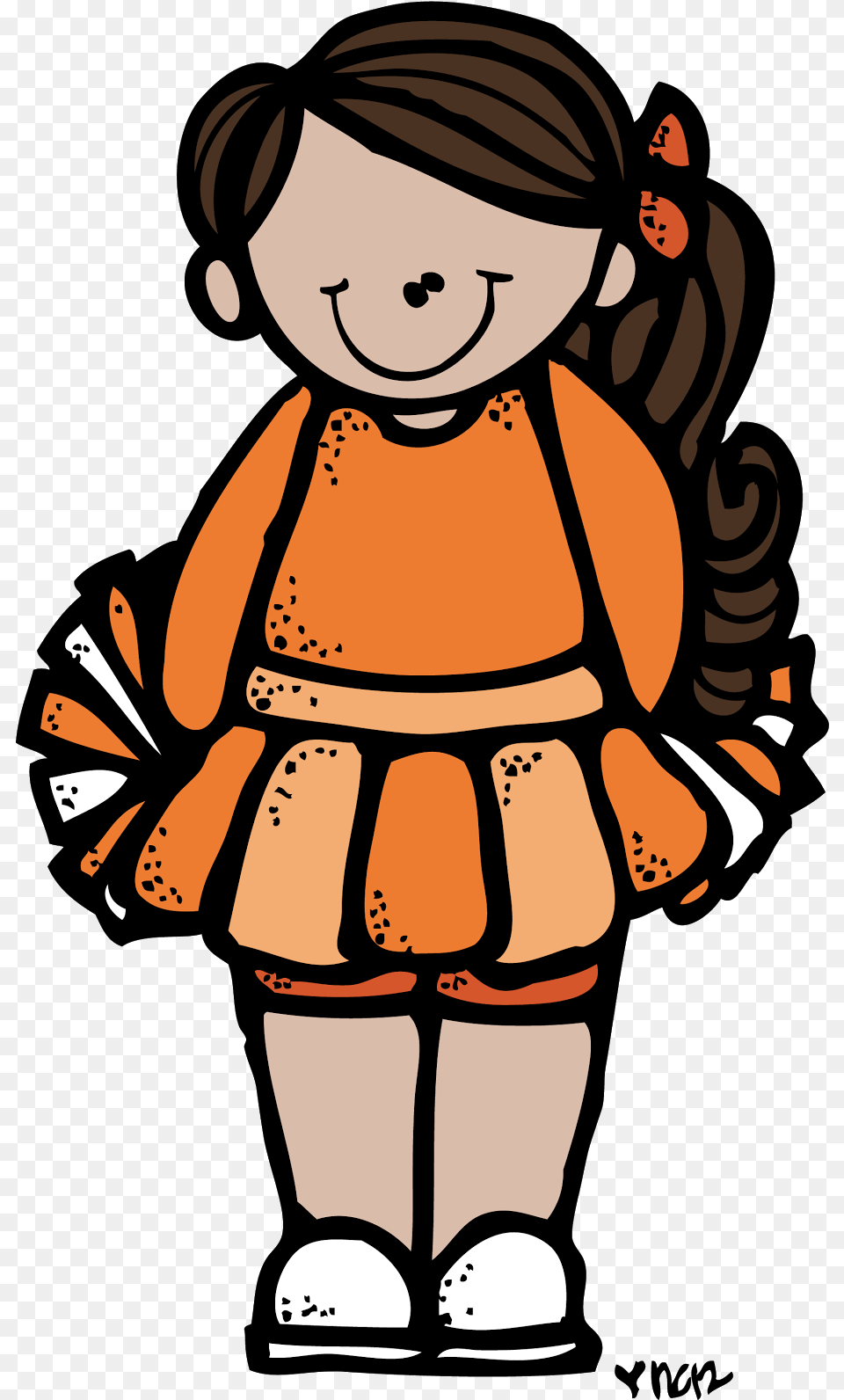 Christmas Football And Cheerleaders Clipart Graphic Melonheadz Clipart Cheerleader, Baby, Person, Face, Head Free Png Download