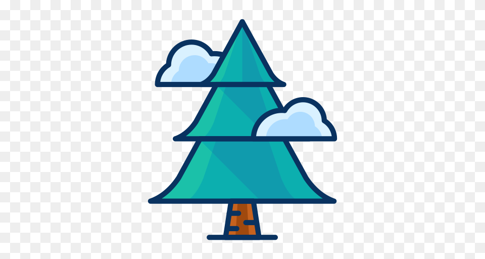 Christmas Forest Pine Tree Cloud Icon, Outdoors, Nature, Triangle Free Png Download