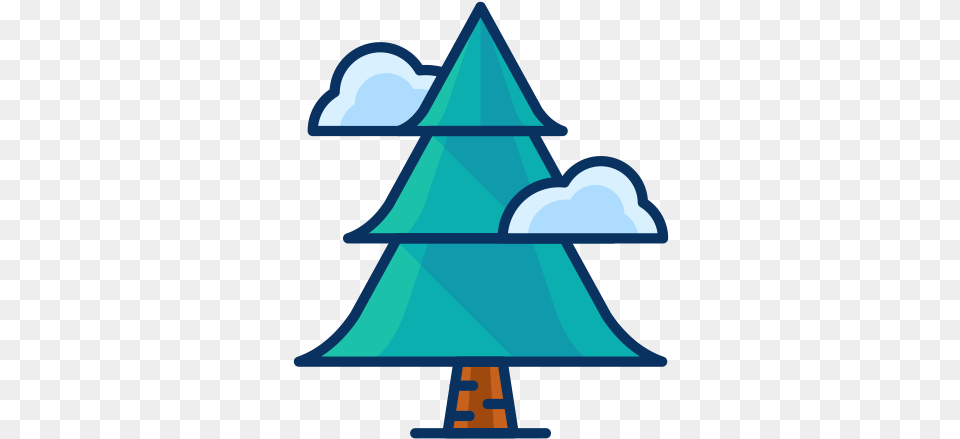 Christmas Forest Pine Tree Cloud Icon Icon Winter Icon, Outdoors, Nature, Triangle, Sky Free Png Download