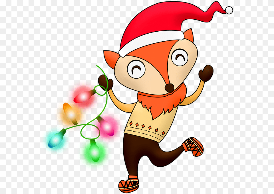 Christmas Fox Christmas Lights Fox Hat Christmas Fox, Balloon, Baby, Person, Elf Png
