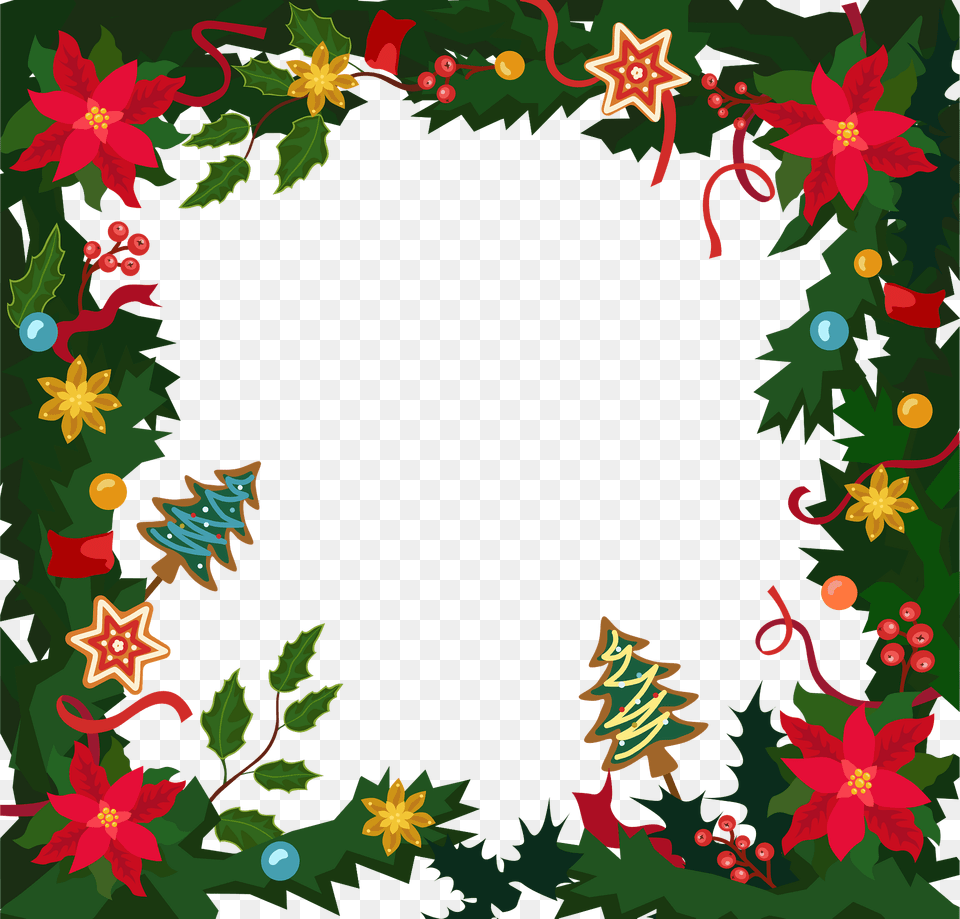 Christmas Frame Clipart, Art, Graphics, Floral Design, Pattern Free Transparent Png