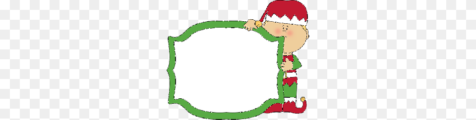 Christmas Frame Cliparts, Elf, Baby, Person, White Board Free Transparent Png