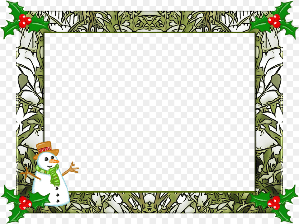 Christmas Frame Holly Christmas Frame 2019, Nature, Outdoors, Snow, Snowman Png
