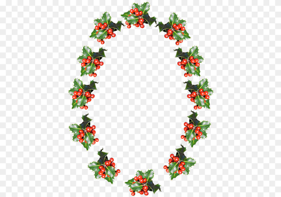 Christmas Frame Oval Ball N Chain Necklace, Plant, Wreath Free Transparent Png