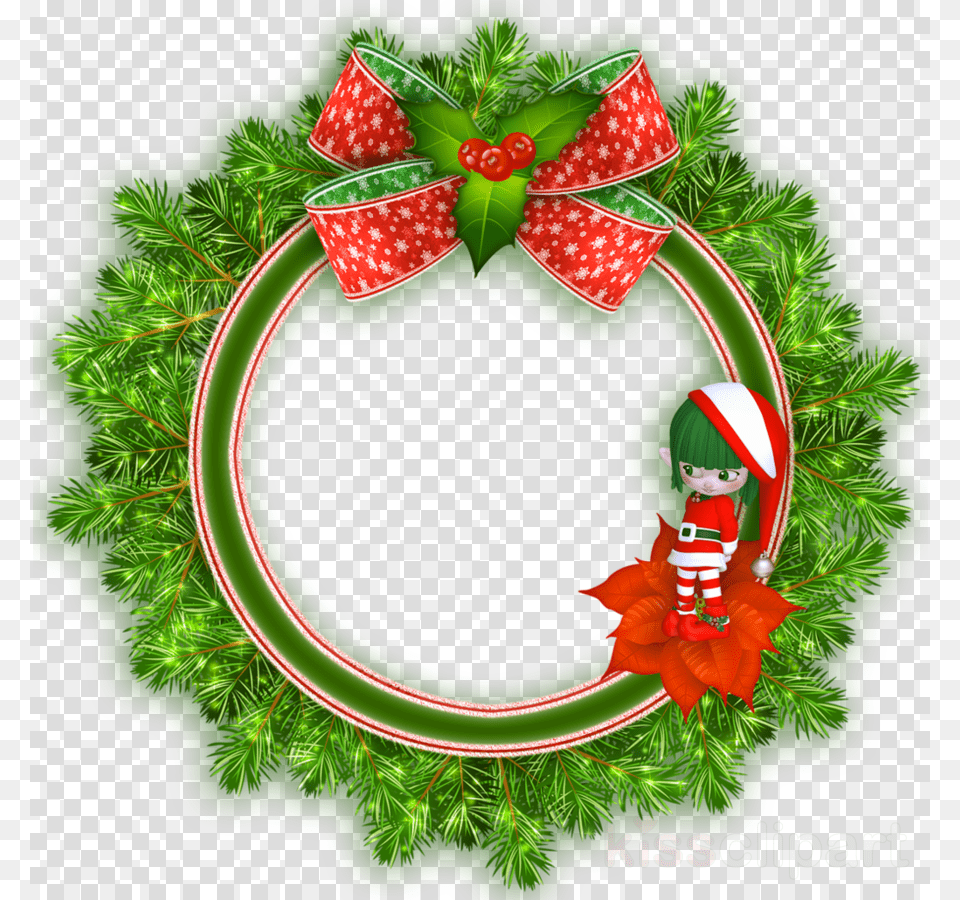 Christmas Frames Clipart Borders And, Wreath, Baby, Person, Face Free Transparent Png