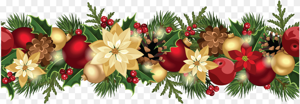 Christmas Garland, Art, Floral Design, Graphics, Pattern Free Transparent Png