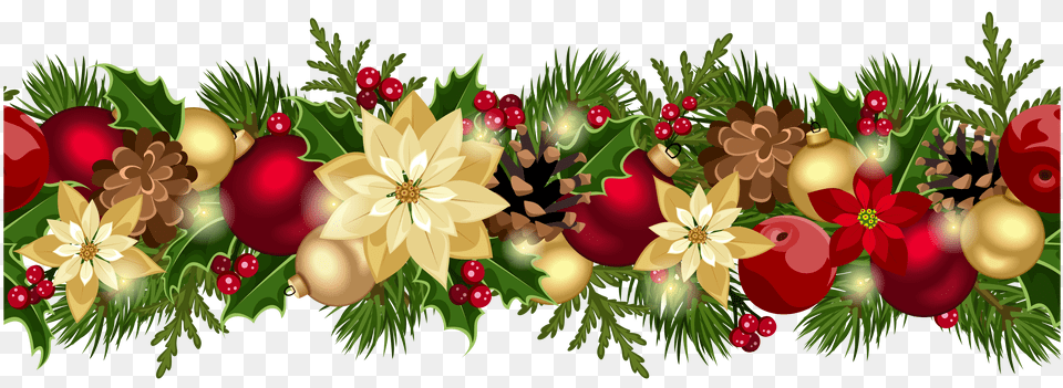 Christmas Garland, Art, Floral Design, Graphics, Pattern Png