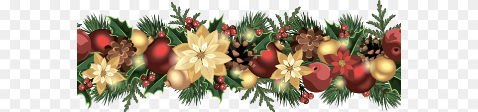 Christmas Garland, Art, Floral Design, Graphics, Pattern Free Transparent Png