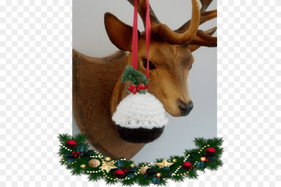 Christmas Garland, Animal, Deer, Mammal, Wildlife Free Png Download