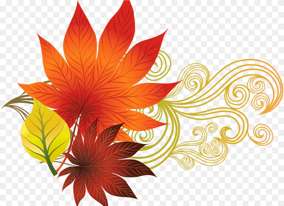 Christmas Garland Border Fall Leaves Music Fall Leaves Music Notes, Art, Floral Design, Graphics, Leaf Free Transparent Png