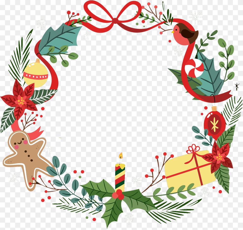 Christmas Garland Vector Clipart Download Christmas Crown Vector, Wreath, Candle, Pattern Png Image