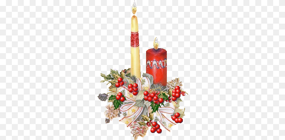 Christmas Gifs Christmas Candle Animated Gif Transparent, Rocket, Weapon, Flower, Flower Arrangement Free Png Download