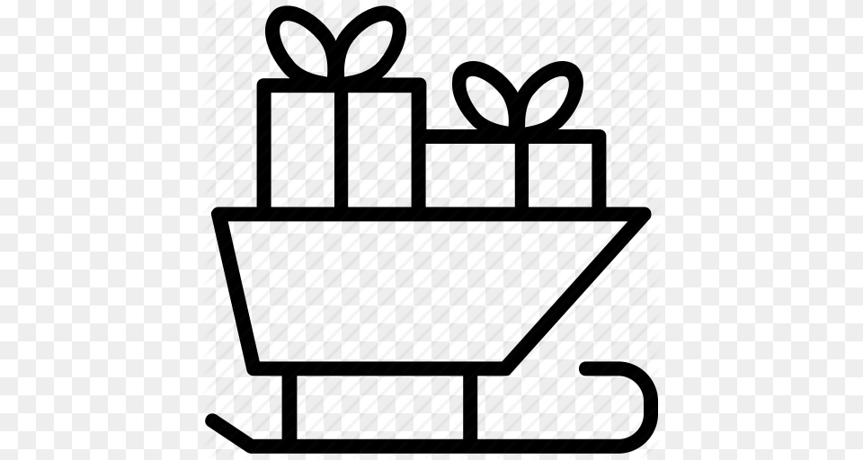 Christmas Gift Holiday Present Santa Sleigh Xmas Icon, Bag, Shopping Bag Png Image