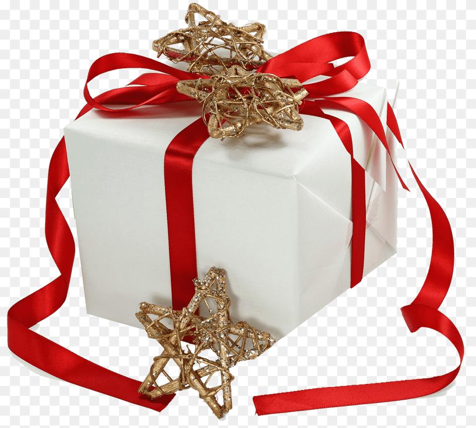 Christmas Gift Ribbon Gold Stars Free Transparent Png