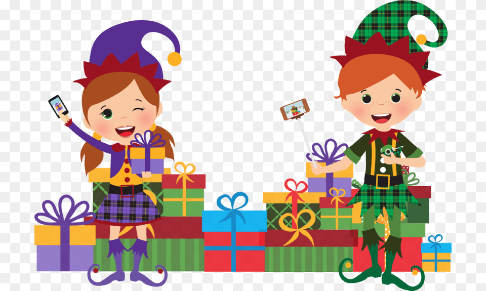 Christmas Gift Wrapping Clipart Clip Library Library Christmas Gift Wrapping Clipart, Baby, Person, Face, Head Free Png Download