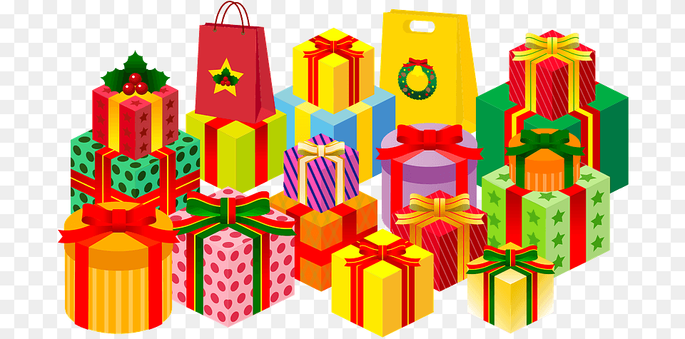 Christmas Gifts Clipart, Gift Png