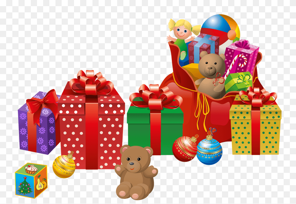 Christmas Gifts Full Size Download Seekpng Transparent Christmas Presents Clipart, Animal, Mammal, Wildlife, Bear Png Image