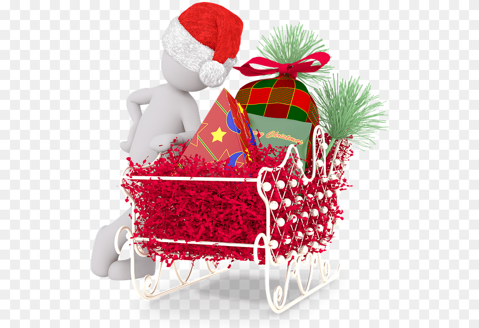 Christmas Gifts Gift Christmas Day, Clothing, Hat, Furniture, Bed Free Transparent Png