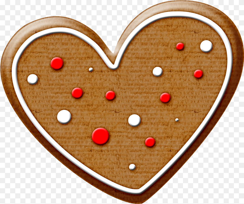 Christmas Gingerbread Heart Cookie Clip Art Heart Shaped Cookie Clipart, Food, Sweets Free Png Download