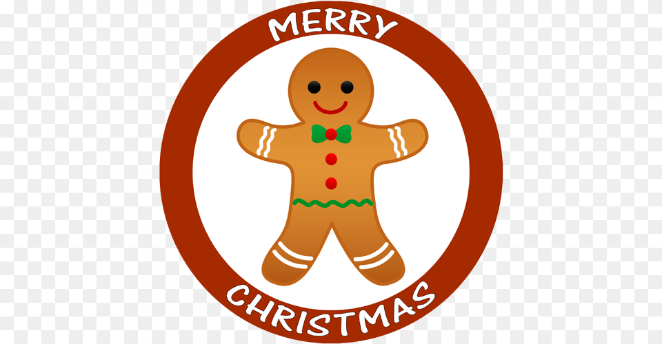 Christmas Gingerbread Man Round Christmas Cake Topper, Cookie, Food, Sweets, Baby Free Png
