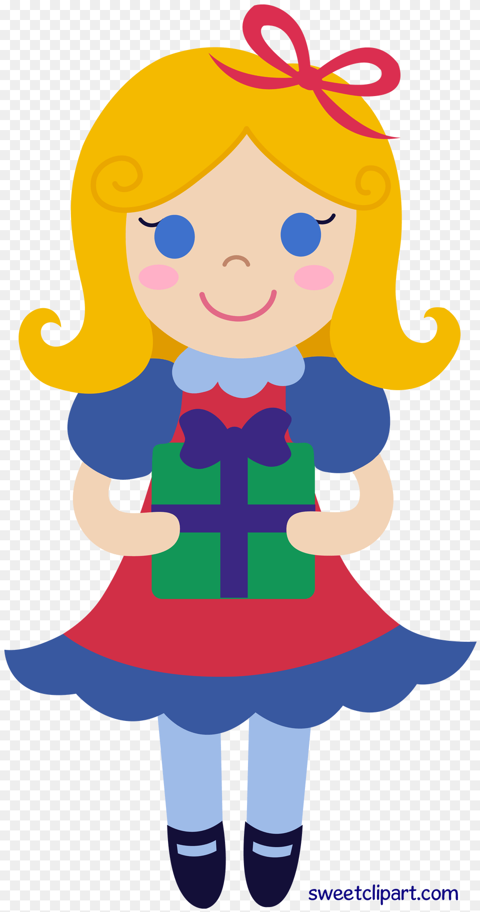 Christmas Girl Holding Gift, Baby, Person, Face, Head Png Image