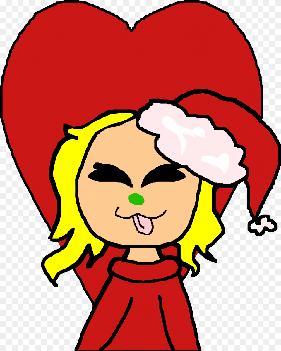 Christmas Girl Lil Santa Hat Uwu Cartoon Clipart Cartoon, Baby, Person, Face, Head Png Image