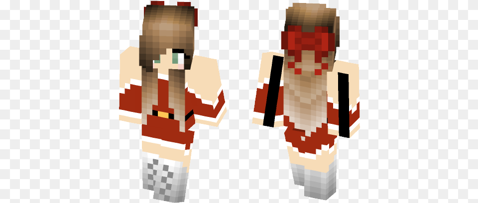 Christmas Girl With Bow Minecraft Skin Minecraft Skin Girl Unicorn, Person, Head, Body Part, Face Free Transparent Png
