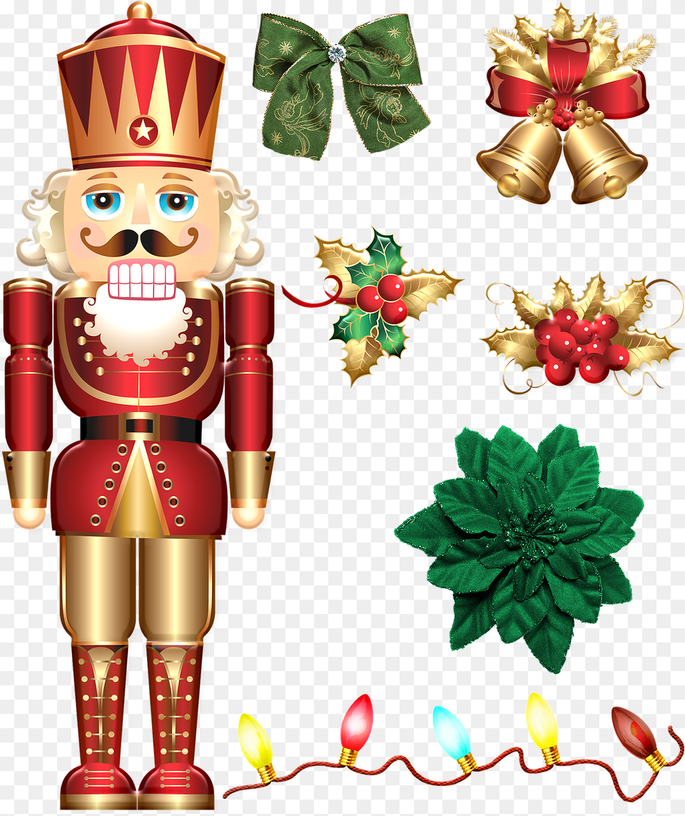 Christmas Gold And Red Deco Holiday Nutcracker Clip Art, Baby, Person, Face, Head Png