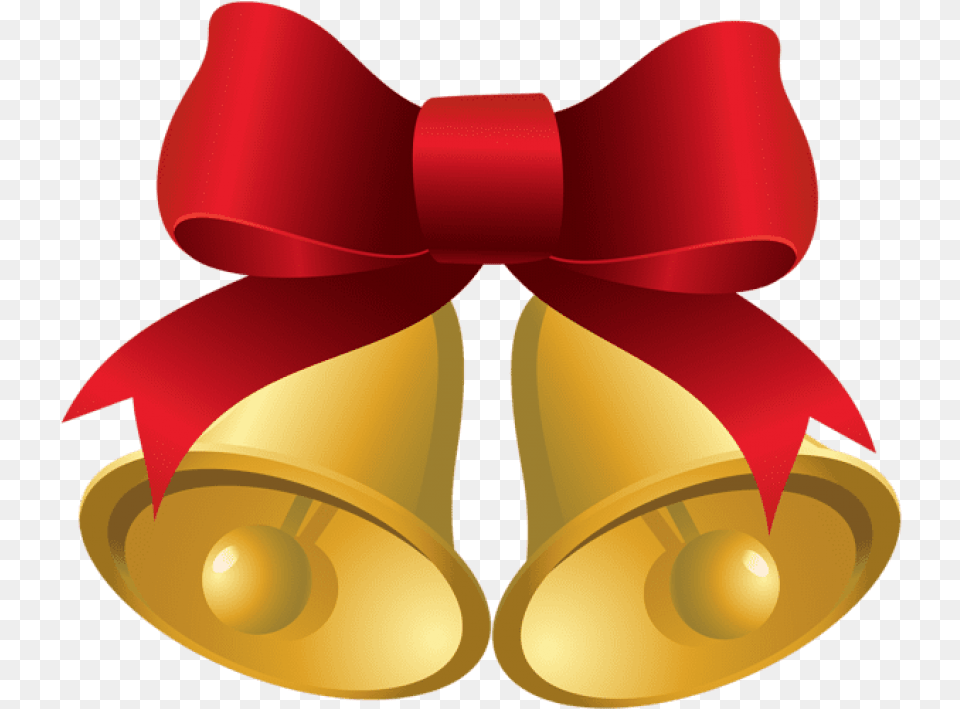 Christmas Gold Bells With Red Bow Christmas Bow With Bells, Chandelier, Lamp Free Transparent Png