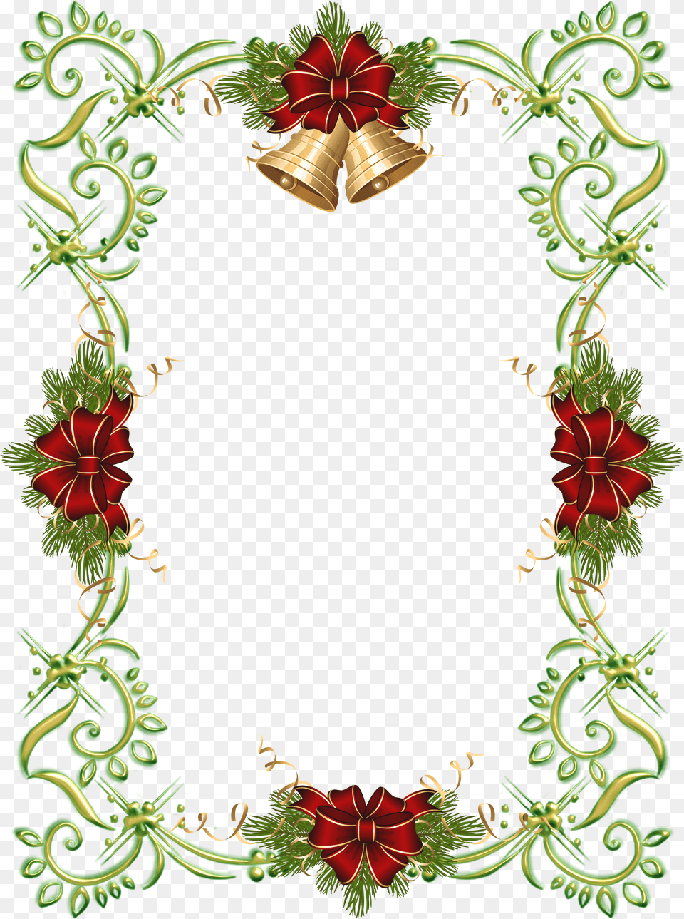 Christmas Gold Photo With Christmas Frames Jingle Bells Carto Com Bordas Florais Natalino Png