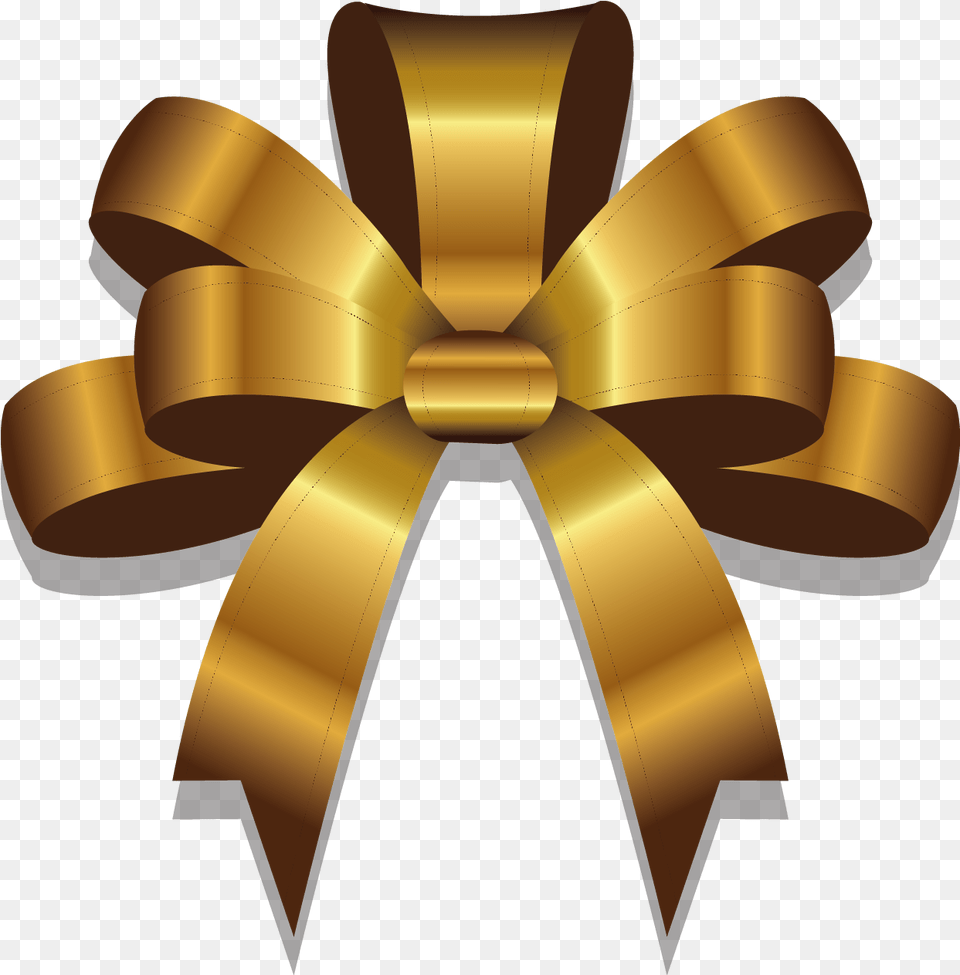 Christmas Gold Ribbon Vector Images Transparent Golden Ribbon Vector, Rocket, Weapon Free Png Download