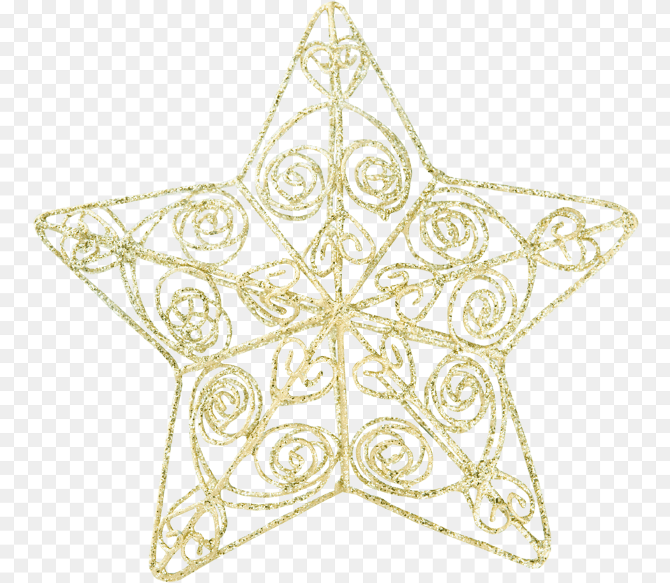 Christmas Gold Star Drawing, Accessories, Cross, Symbol, Star Symbol Free Png Download