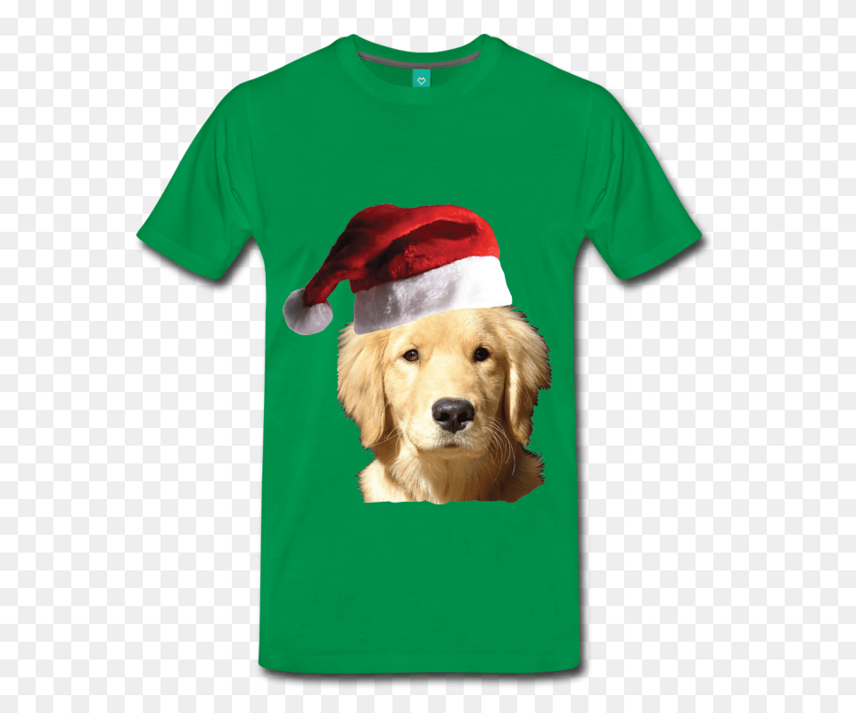 Christmas Golden Retriever Mens Premium T Shirt, Animal, Canine, Clothing, Dog Free Png Download