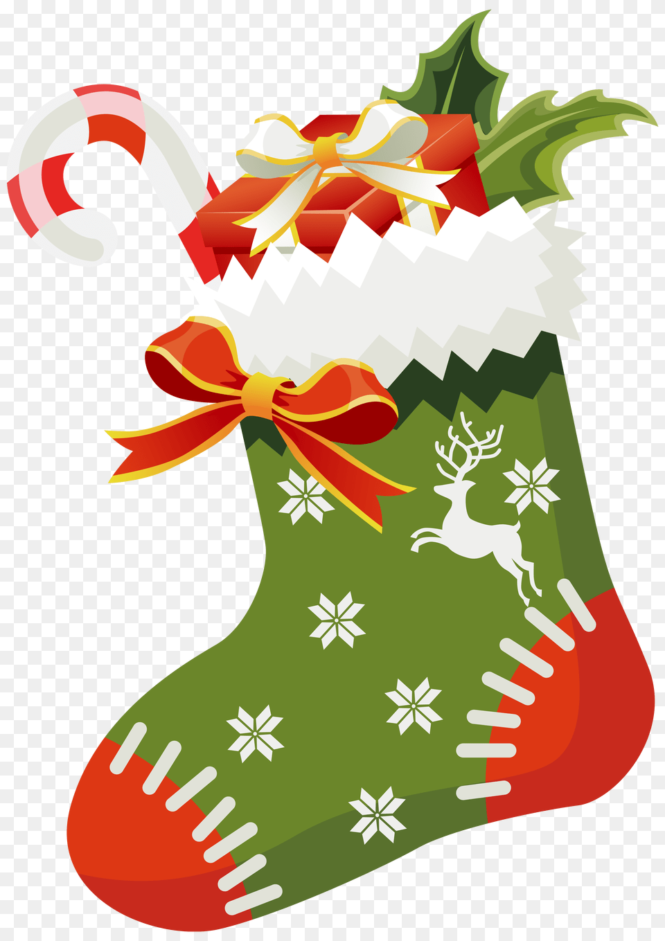 Christmas Green Stocking Clipart, Hosiery, Gift, Festival, Clothing Png Image