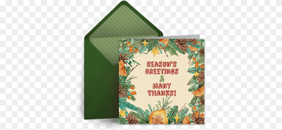 Christmas Greenery Horizontal, Envelope, Greeting Card, Mail Free Transparent Png